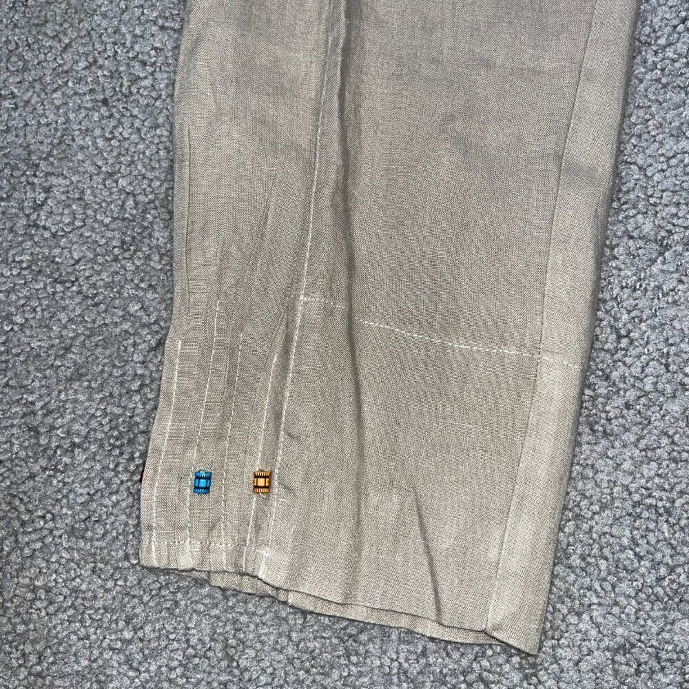 ADVENTURES DES TOILES Tribal Beaded Tapered Leg Trouser Pants Slacks - EUC - 38 - Picture 4 of 14